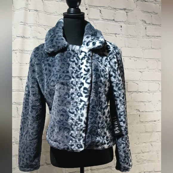 LS LeopardPrint Faux-FurCoat Black - Picture 16 of 16
